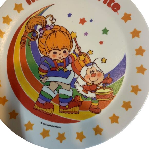 Vintage Rainbow Brite Melamine 8in Plate Hallmark 1983 Deka Made in USA - Picture 3 of 5